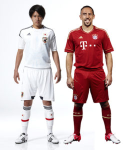 サッカー日本代表と他国選手の身長比較